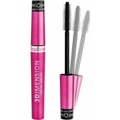 Topface řasenka 3v1 pro objem prodloužení a natočení řas 3Dimension Ultra Black 8 ml