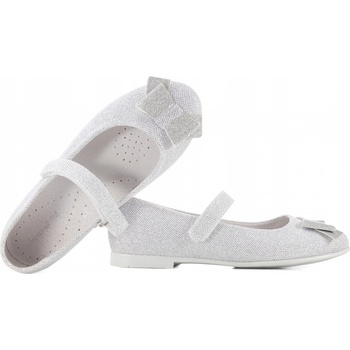 Kornecki 6802 dívčí balerínky polobotky stříbrné