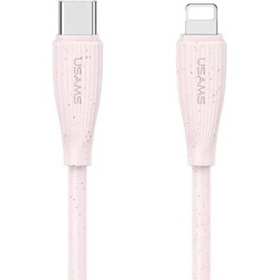 Usams US-SJ717 nabíjecí a datový USB-C na Lightning 1m růžový