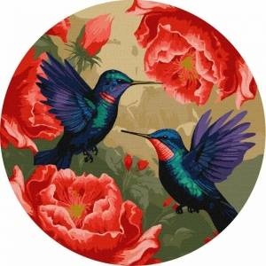 Ideyka Painting by numbers - Colorful hummingbirds d39cm