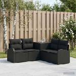 vidaXL Комплект дивани 5 бр. Черно 179 x 179 x 85 см (3447771)