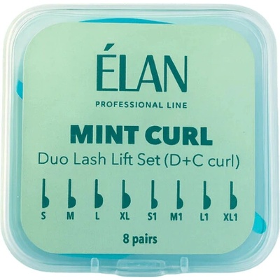 ÉLAN Duo Lash Lift Set Mint / Blush Curl – natáčky na lash lifting 8 párů Barva: Mint Curl (lesklé, zelené)