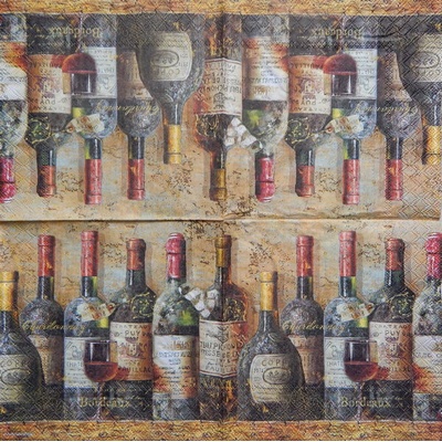 Ambiente obrúsky Lahve vína 33x33cm