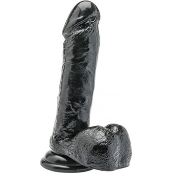 ToyJoy Get Real 7 Inch čierne dildo s prísavkou a semenníkmi 20 x 4,5 cm