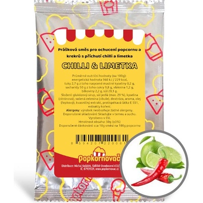 Popkornovač.cz Popcorn příchuť Chilli Limetka 50 g – Zboží Dáma