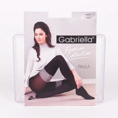 Чорапогащник в черен цвят със сиви фигури - 60 den