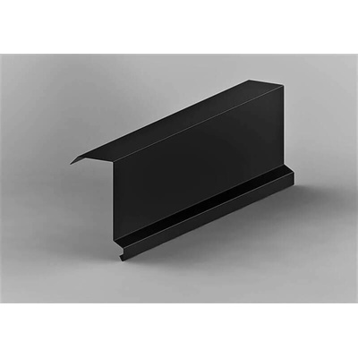 Závětrná lišta vrchní s okapnicí r.š.333mm Al Hliník 0.6mm Lakovaný RAL 9005 černá dl.2m