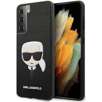 KARL LAGERFELD Луксозен Калъф за Samsung S21, Karl Lagerfeld Saffiano Ikonik TPU Case, Черен (KLHCS21SSAKHBK)
