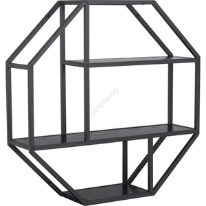 Actona Стенна полица SARON 77x77 см, черна (AO0166)