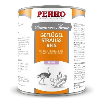 Perro Premium Menue Light Pštros a Ryža 820 g