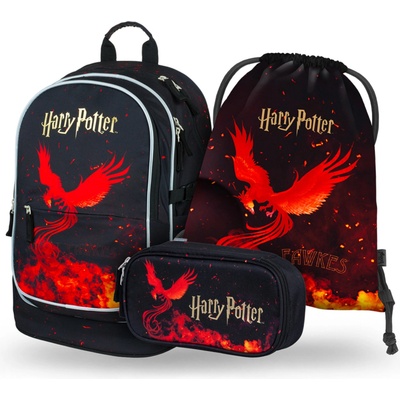 Baagl КОМПЛЕКТ 3 Core Harry Potter Феникс: раница, моливник, торбичка BAAGL | Cheren | Момчешки | ONE SIZE