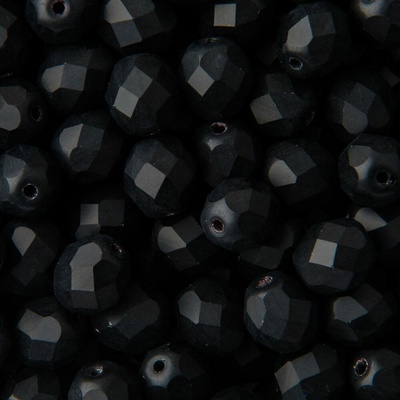Manumi Brúsené koráliky 8mm Matte Jet - 110 ks
