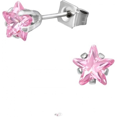 Prosperk náušnice pink stars S0078