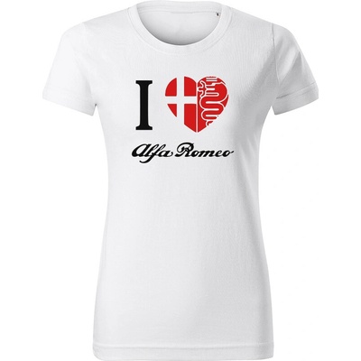 Tričko I Love Alfa Romeo dámske tričko Biela