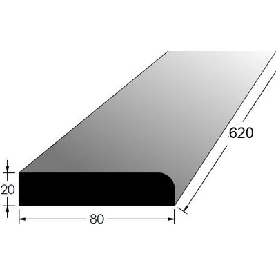 Dveřní práh s rádiusem - R BK 600x80 – Hledejceny.cz
