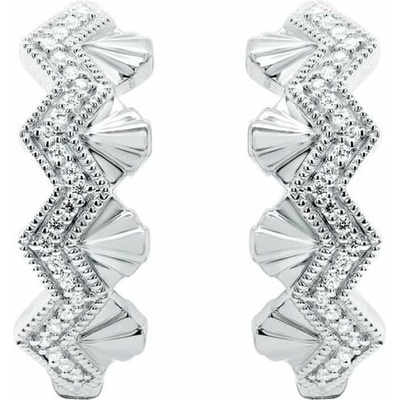 Eppi Zlaté neobvyklé kruhové náušnice s diamantmi Alva E49356