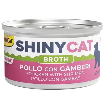 GimCat ShinyCat Chicken with Shrimps in Broth парченца пилешко месо и скариди в натурален бульон 70gr