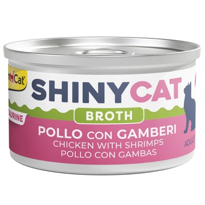 GimCat ShinyCat Chicken with Shrimps in Broth парченца пилешко месо и скариди в натурален бульон 70gr