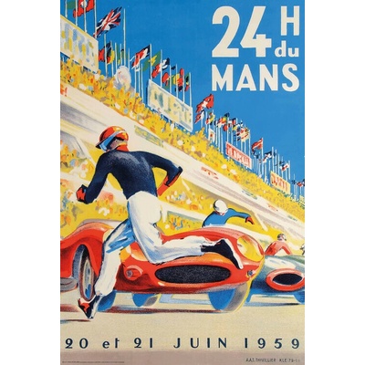 Plagát, Obraz - 1959 24 Hours of Le Mans Race Poster, 61 × 91.5 cm