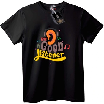 NOONEBRAND Тениска Бъди добър слушател - 2XL, Black
