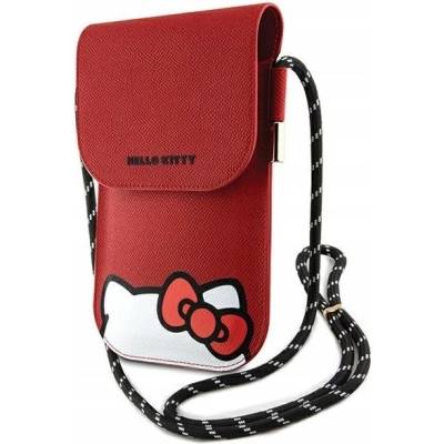 Hello Kitty Leather Hiding Kitty Phone Bag červené