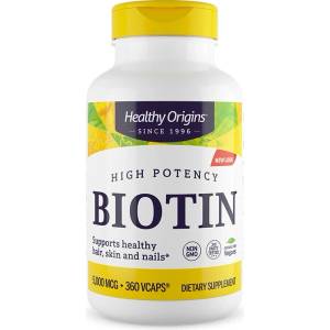 Healthy Origins Биотин - Коса, кожа и нокти, 5000 g, 360 капсули | Healthy Origins (25109 HO)