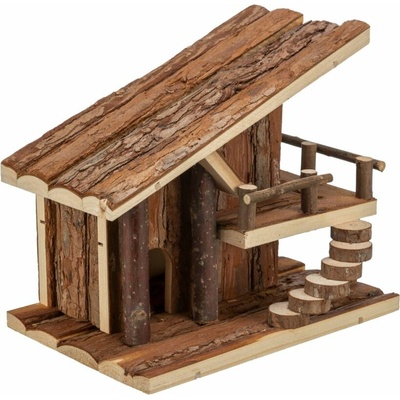 Trixie Chaloupka JULE s terasou pre myšky 25 x 21 x18 cm prírodný drevo s kůrou