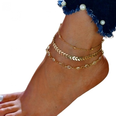 HARAHU Комплект гривни за крак Сандра - Златна kp27548 (sa-27548)