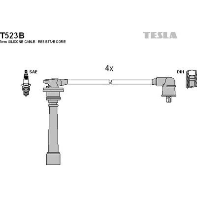 Sada zapaľovacích káblov TESLA T523B