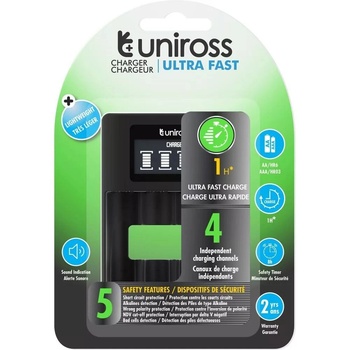 Uniross Процесорно бързо зарядно Uniross UCU005 ULTRA с LCD AA/AAA защита (UCU005)