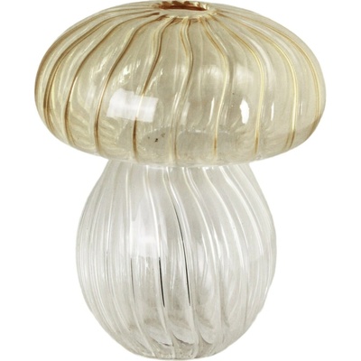 Strömshaga Dekorativní váza Mushroom Yellow Small, žlutá barva, sklo