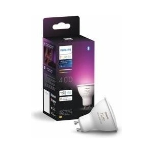 Philips White & Color Ambiance GU10 LED spot pack of 2 (400 lm), dimmable LED lamps for the Hue lighting system with 16 million colors, smart light control via voice and app - 8720169229815 - mallbg