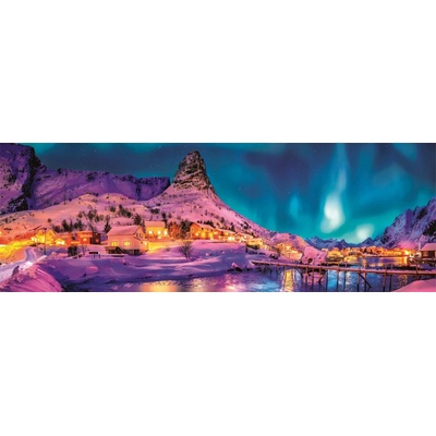 Clementoni Compact Panorama Colorful Night Lofoten Island 1000 dílků