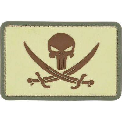 Gumená nášivka 101 Inc Pirate Punisher - coyote