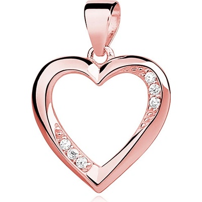Olivie Strieborný prívesok Rose Srdce so zirkónmi 2998
