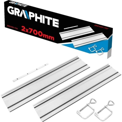 Graphite 58G495-732 Vodiaca koľajnica 2x700 mm s konektorom a 2 svorkami