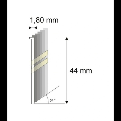 Truhlářské Brady šikmé 34° Narex 15G-DA/44 - 1,80 x 44 mm - 4.000 ks