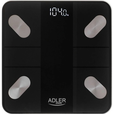 Adler Кантар ADLER AD 8186, SMART Tuya, До 180 кг, LED дисплей, 3 x ААА, Черен (9999AD8186)