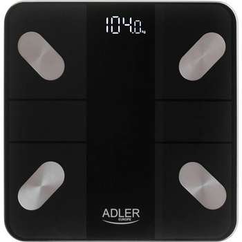 Adler Кантар ADLER AD 8186, SMART Tuya, До 180 кг, LED дисплей, 3 x ААА, Черен (9999AD8186)