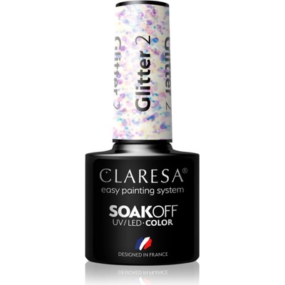 Claresa SoakOff UV/LED Color Glitter gelový lak na nehty odstín 2 5 g