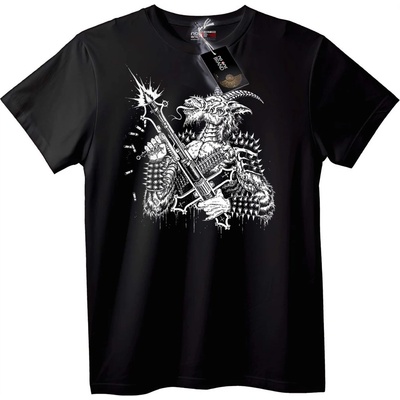 NOONEBRAND Тениска Дракон и Пушка - L, White