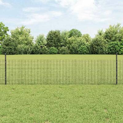 vidaXL Svařovaná drátěná plotovina s tyčkami 25 x 0,5 m Šedá Síťovina