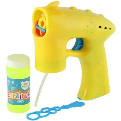 Teddies Bublifuk pistole žlutá 13 cm a 1 náplň na baterie