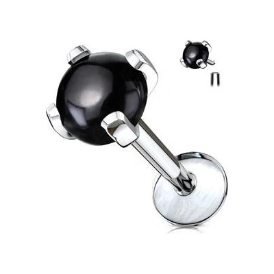 Šperky4U labreta piercing do brady achát LB0002-ACH
