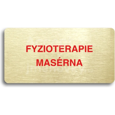 ACCEPT Piktogram FYZIOTERAPIE - MASÉRNA - zlatá tabulka - barevný tisk bez rámečku