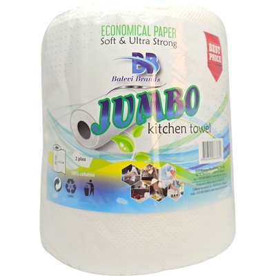 Jumbo кухненска хартия, 36 метра, 180къса, 300гр