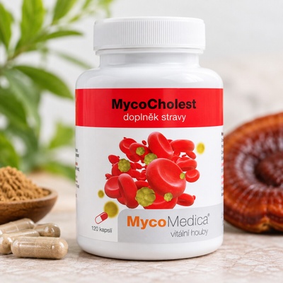 MycoMedica MycoCholest pomáha udržať správnu hladinu cholesterolu v tele a podporuje kardiovaskulárny systém MycoMedica 120 kapsúl