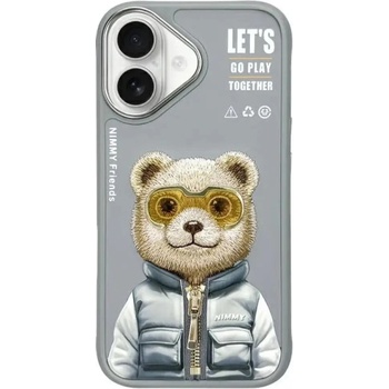 Nimmy Cool&Cute 2.0 Bear Case за iPhone 16 - сив (6971080319488)
