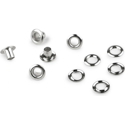 Prima-obchod Průchodky s podložkou vnitřní Ø4 mm / vnější Ø7,5 mm na silnější látky, barva 2 nikl – Zboží Dáma