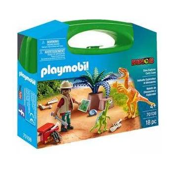 PLAYMOBIL Комплект Playmobil 70108 - Изследовател на динозаври в преносимо куфарче, 2970108